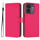 For BLU View 5 Skin Feel Solid Color Leather Phone Case with Lanyard(Rose Red) - 2