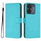 For BLU View 5 Skin Feel Solid Color Leather Phone Case with Lanyard(Lake Blue) - 2