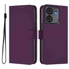 For BLU View 5 Skin Feel Solid Color Leather Phone Case with Lanyard(Violet) - 2