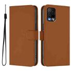 For BLU View 5 Pro Skin Feel Solid Color Leather Phone Case with Lanyard(Brown) - 2