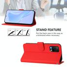 For BLU View 5 Pro Skin Feel Solid Color Leather Phone Case with Lanyard(Red) - 3