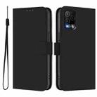 For BLU View 5 Pro Skin Feel Solid Color Leather Phone Case with Lanyard(Black) - 2