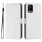 For BLU View 5 Pro Skin Feel Solid Color Leather Phone Case with Lanyard(White) - 2