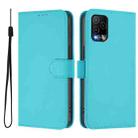 For BLU View 5 Pro Skin Feel Solid Color Leather Phone Case with Lanyard(Lake Blue) - 2