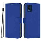 For BLU View Speed Skin Feel Solid Color Leather Phone Case with Lanyard(Dark Blue) - 2