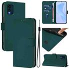 For BLU View Speed Skin Feel Solid Color Leather Phone Case with Lanyard(Dark Green) - 1