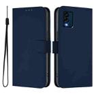 For BLU View Speed Skin Feel Solid Color Leather Phone Case with Lanyard(Navy Blue) - 2