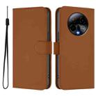 For BLU Bold K50 Skin Feel Solid Color Leather Phone Case with Lanyard(Brown) - 2