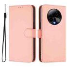 For BLU Bold K50 Skin Feel Solid Color Leather Phone Case with Lanyard(Pink) - 2