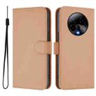 For BLU Bold K50 Skin Feel Solid Color Leather Phone Case with Lanyard(Nude) - 2