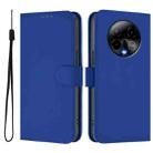 For BLU Bold K50 Skin Feel Solid Color Leather Phone Case with Lanyard(Dark Blue) - 2