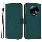 For BLU Bold K50 Skin Feel Solid Color Leather Phone Case with Lanyard(Dark Green) - 2