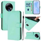 For BLU Bold K50 Skin Feel Solid Color Leather Phone Case with Lanyard(Mint Green) - 1