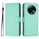 For BLU Bold K50 Skin Feel Solid Color Leather Phone Case with Lanyard(Mint Green) - 2