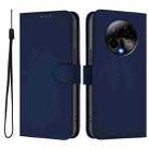 For BLU Bold K50 Skin Feel Solid Color Leather Phone Case with Lanyard(Navy Blue) - 2