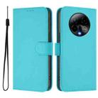 For BLU Bold K50 Skin Feel Solid Color Leather Phone Case with Lanyard(Lake Blue) - 2