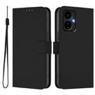 For Boost MobIle Celero 5G 2024 / 3 5G Skin Feel Solid Color Leather Phone Case with Lanyard(Black) - 2