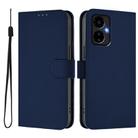 For Boost MobIle Celero 5G 2024 / 3 5G Skin Feel Solid Color Leather Phone Case with Lanyard(Navy Blue) - 2