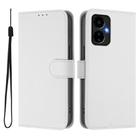 For Boost MobIle Celero 5G 2024 / 3 5G Skin Feel Solid Color Leather Phone Case with Lanyard(White) - 2