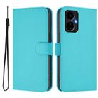 For Boost MobIle Celero 5G 2024 / 3 5G Skin Feel Solid Color Leather Phone Case with Lanyard(Lake Blue) - 2