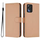 For Boost MobIle Celero 5G SC Skin Feel Solid Color Leather Phone Case with Lanyard(Nude) - 2
