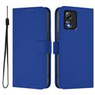 For Boost MobIle Celero 5G SC Skin Feel Solid Color Leather Phone Case with Lanyard(Dark Blue) - 2