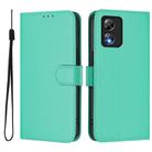 For Boost MobIle Celero 5G SC Skin Feel Solid Color Leather Phone Case with Lanyard(Green) - 2
