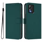 For Boost MobIle Celero 5G SC Skin Feel Solid Color Leather Phone Case with Lanyard(Dark Green) - 2