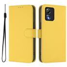 For Boost MobIle Celero 5G SC Skin Feel Solid Color Leather Phone Case with Lanyard(Lemon Yellow) - 2