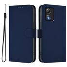 For Boost MobIle Celero 5G SC Skin Feel Solid Color Leather Phone Case with Lanyard(Navy Blue) - 2