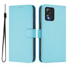 For Boost MobIle Celero 5G SC Skin Feel Solid Color Leather Phone Case with Lanyard(Sky Blue) - 2