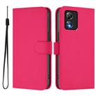 For Boost MobIle Celero 5G SC Skin Feel Solid Color Leather Phone Case with Lanyard(Rose Red) - 2