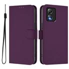 For Boost MobIle Celero 5G SC Skin Feel Solid Color Leather Phone Case with Lanyard(Violet) - 2