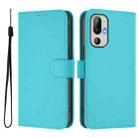 For HTC U24 Pro Skin Feel Solid Color Leather Phone Case with Lanyard(Lake Blue) - 2