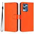 For Oukitel C32 Skin Feel Solid Color Leather Phone Case with Lanyard(Orange) - 2