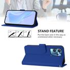For Oukitel C32 Skin Feel Solid Color Leather Phone Case with Lanyard(Dark Blue) - 3