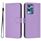 For Oukitel C32 Skin Feel Solid Color Leather Phone Case with Lanyard(Lavender Purple) - 2