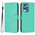 For Oukitel C32 Skin Feel Solid Color Leather Phone Case with Lanyard(Green) - 2