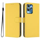 For Oukitel C32 Skin Feel Solid Color Leather Phone Case with Lanyard(Lemon Yellow) - 2