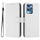 For Oukitel C32 Skin Feel Solid Color Leather Phone Case with Lanyard(White) - 2