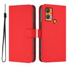 For Oukitel C33 Skin Feel Solid Color Leather Phone Case with Lanyard(Red) - 2