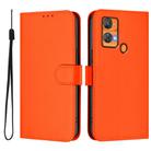 For Oukitel C33 Skin Feel Solid Color Leather Phone Case with Lanyard(Orange) - 2