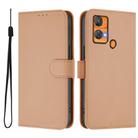 For Oukitel C33 Skin Feel Solid Color Leather Phone Case with Lanyard(Nude) - 2