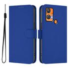 For Oukitel C33 Skin Feel Solid Color Leather Phone Case with Lanyard(Dark Blue) - 2