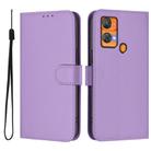 For Oukitel C33 Skin Feel Solid Color Leather Phone Case with Lanyard(Lavender Purple) - 2