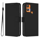 For Oukitel C33 Skin Feel Solid Color Leather Phone Case with Lanyard(Black) - 2
