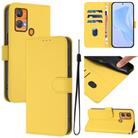 For Oukitel C33 Skin Feel Solid Color Leather Phone Case with Lanyard(Lemon Yellow) - 1