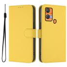 For Oukitel C33 Skin Feel Solid Color Leather Phone Case with Lanyard(Lemon Yellow) - 2