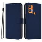 For Oukitel C33 Skin Feel Solid Color Leather Phone Case with Lanyard(Navy Blue) - 2