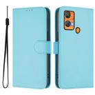 For Oukitel C33 Skin Feel Solid Color Leather Phone Case with Lanyard(Sky Blue) - 2